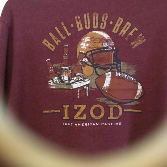 Mens New IZOD (med) long sleeve BALL BUDS BREW - Picture 5 of 5